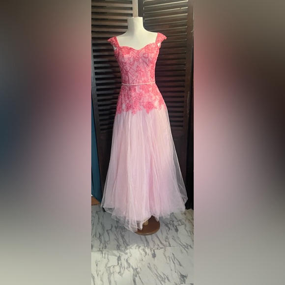 DB Soft Pink Tulle  and  Lace Dress-Sweetheart Bust! - Picture 2 of 9